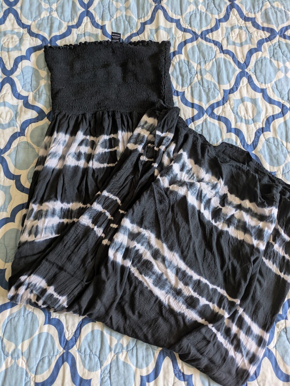 Karen Kane Strapless Tie Dye Boho Maxi Dress Skirt Medium